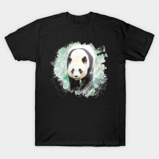 Panda Bear Bamboo Wildlife Animal Nature Forest Watercolor T-Shirt